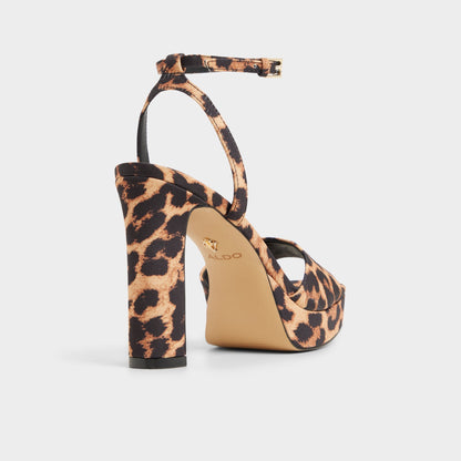 Chicgleam Brown Multi Women's Strappy sandals - Strappy heeled sandal, Platform - Brown Multi