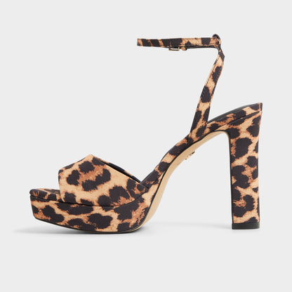 Chicgleam Brown Multi Women's Strappy sandals - Strappy heeled sandal, Platform - Brown Multi
