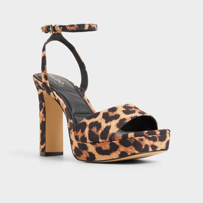 Chicgleam Brown Multi Women's Strappy sandals - Strappy heeled sandal, Platform - Brown Multi