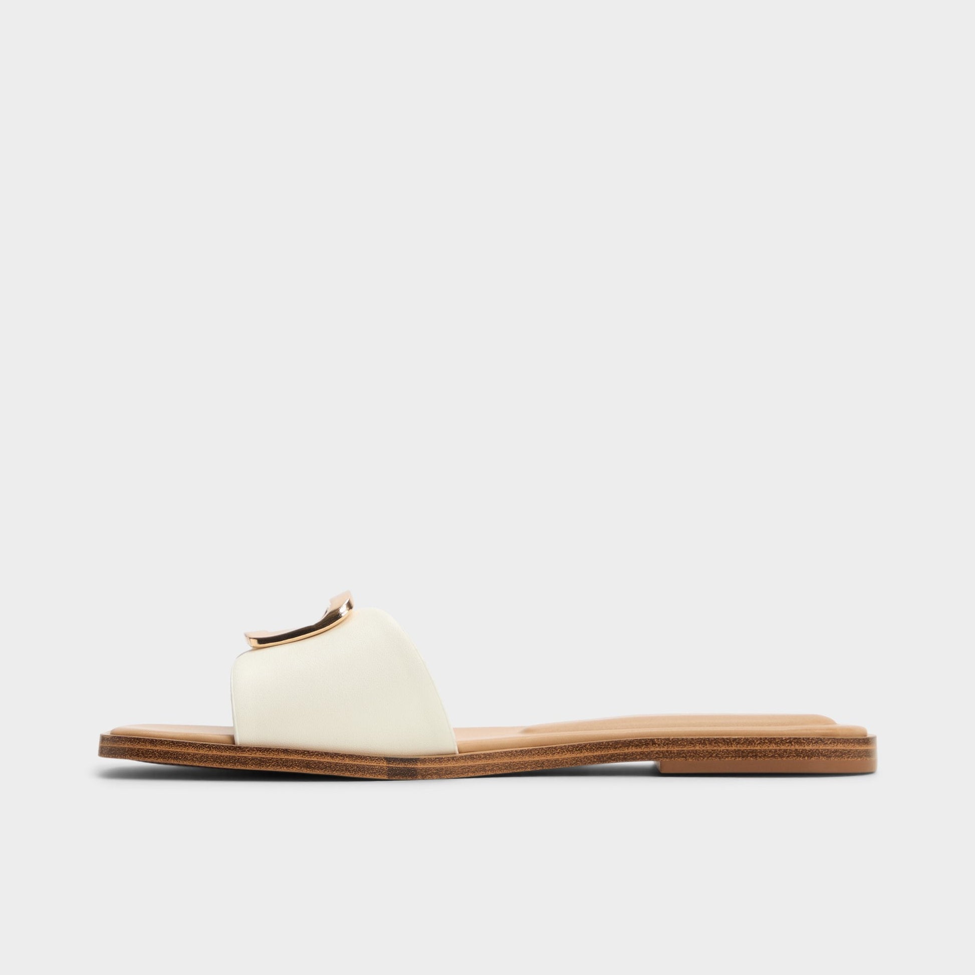 Tidella White Women's Flats - Slide sandal - White