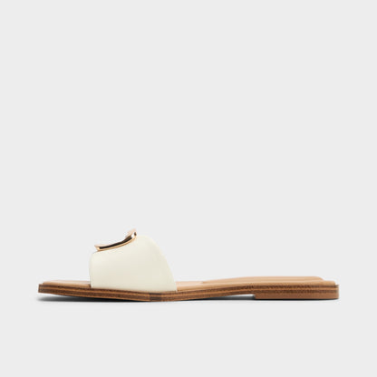 Tidella White Women's Flats - Slide sandal - White