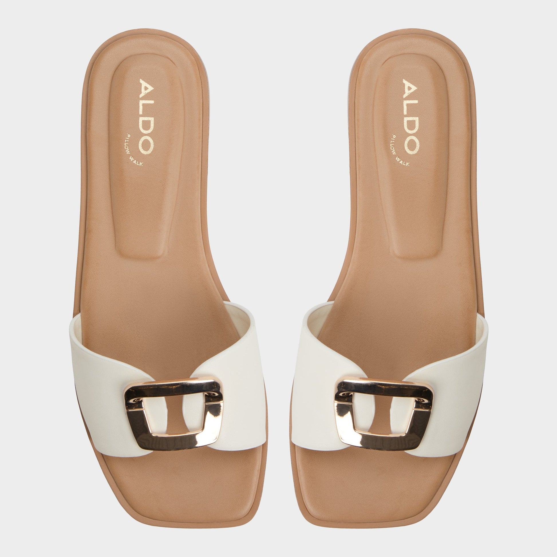 Tidella White Women's Flats - Slide sandal - White