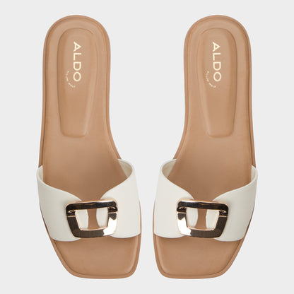 Tidella White Women's Flats - Slide sandal - White