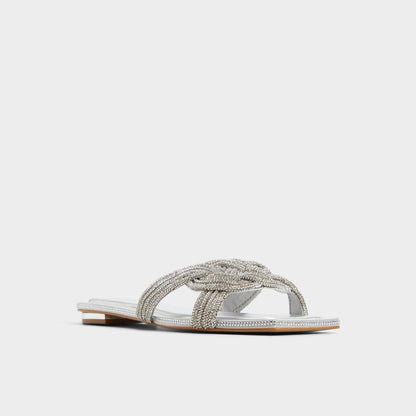Karlina Silver Women's Iridescent metallics - Slide sandal - Silver