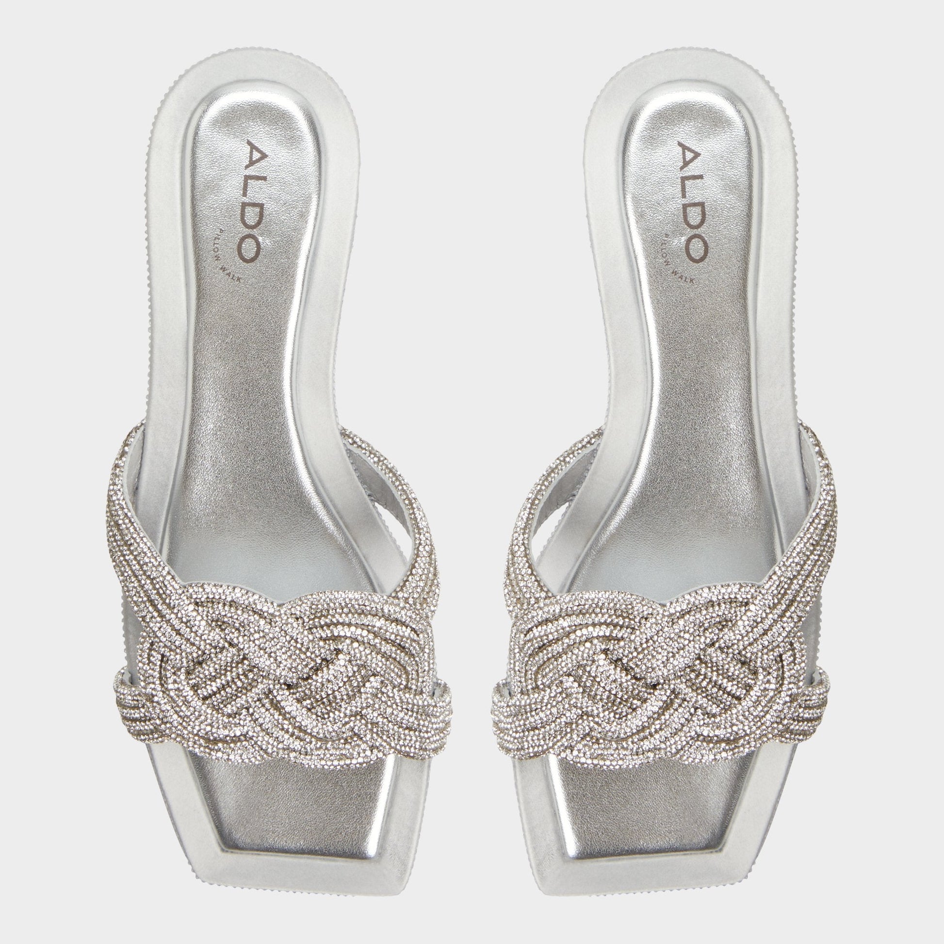Karlina Silver Women's Iridescent metallics - Slide sandal - Silver