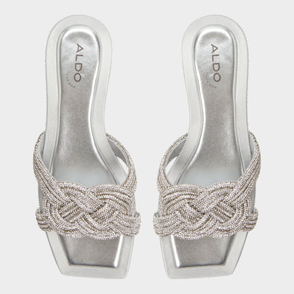 Karlina Silver Women's Iridescent metallics - Slide sandal - Silver