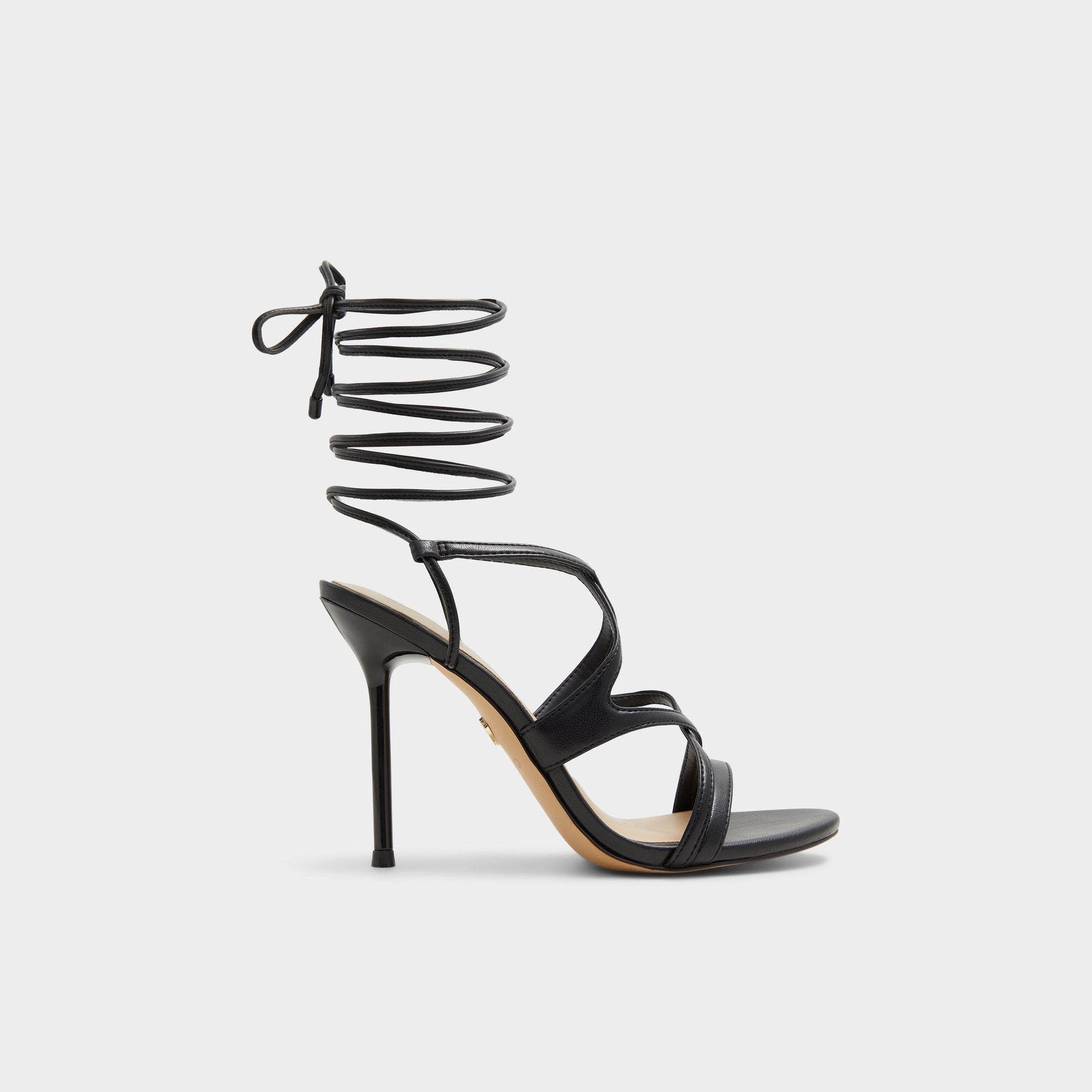 Marylou Black Women's Strappy sandals - Strappy heeled sandal - Black