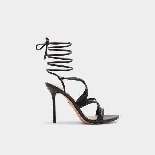 Marylou Black Women's Strappy sandals - Strappy heeled sandal - Black