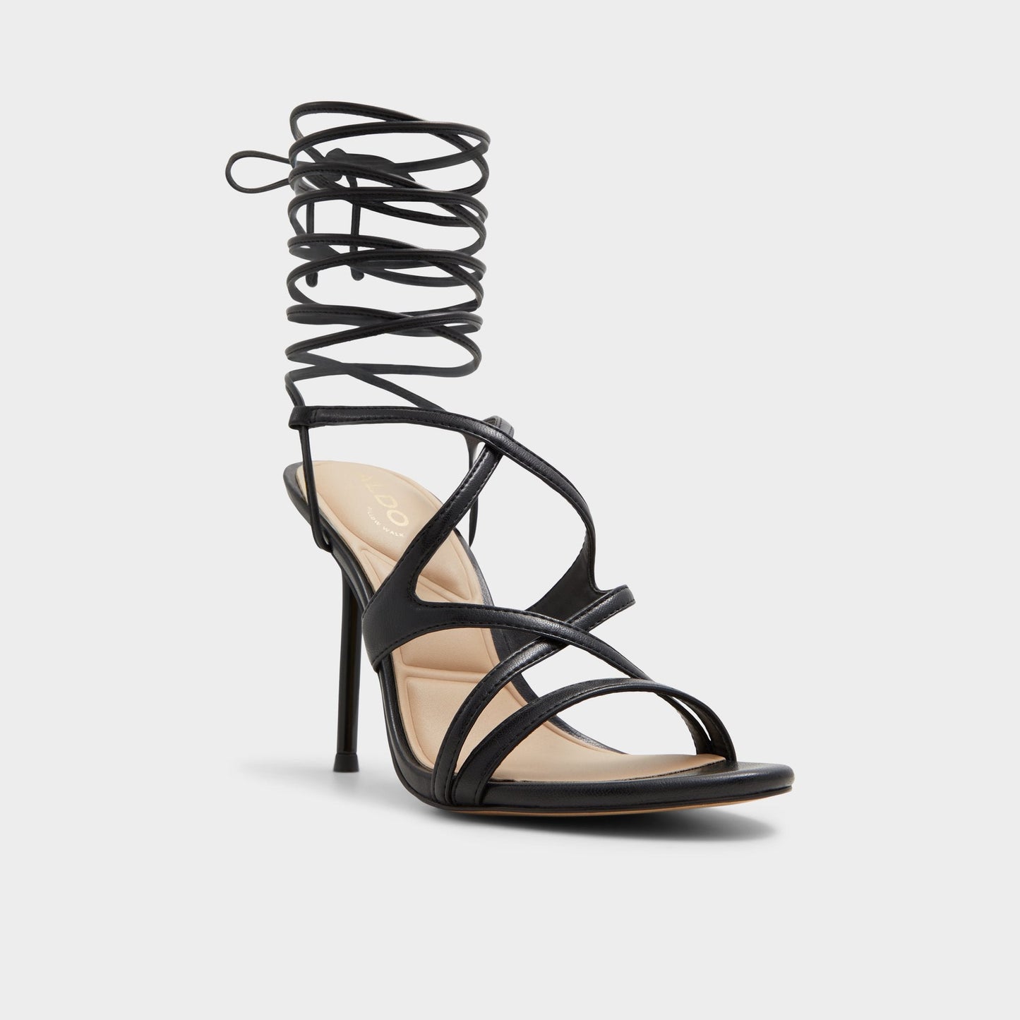Marylou Black Women's Strappy sandals - Strappy heeled sandal - Black