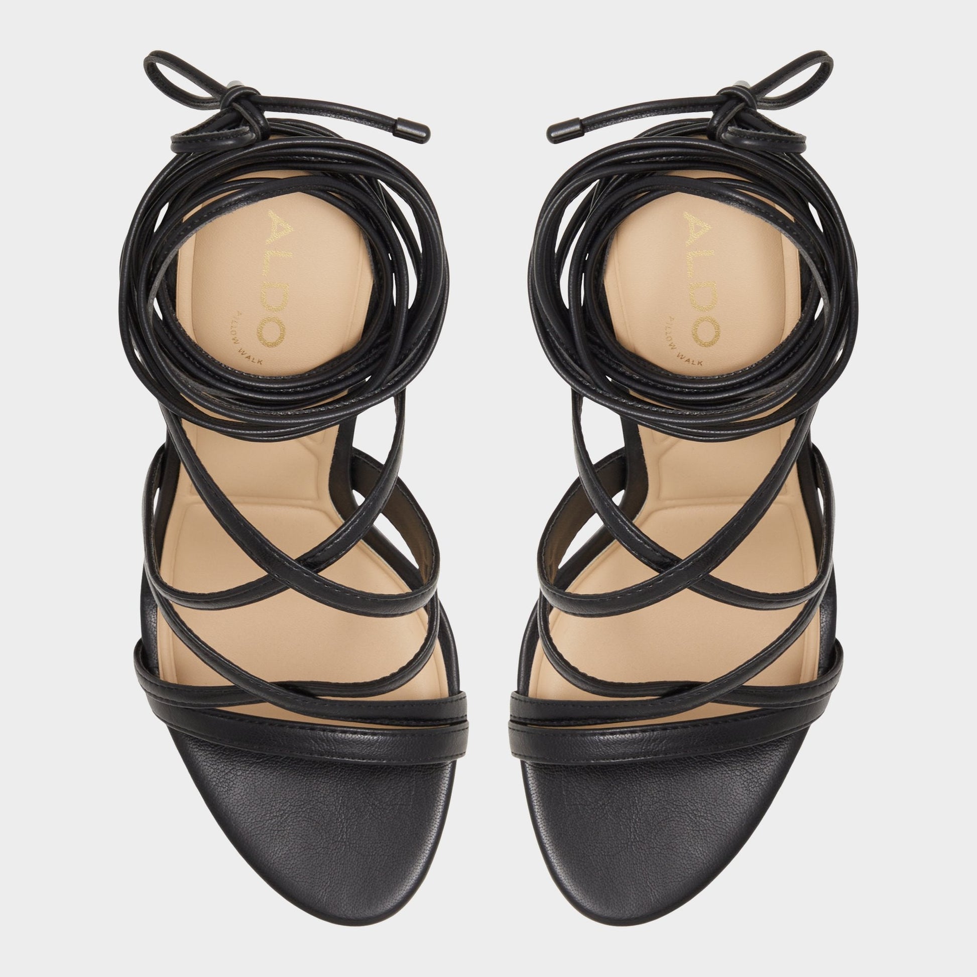 Marylou Black Women's Strappy sandals - Strappy heeled sandal - Black