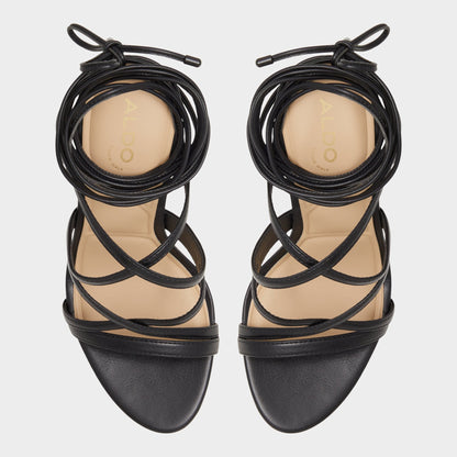 Marylou Black Women's Strappy sandals - Strappy heeled sandal - Black