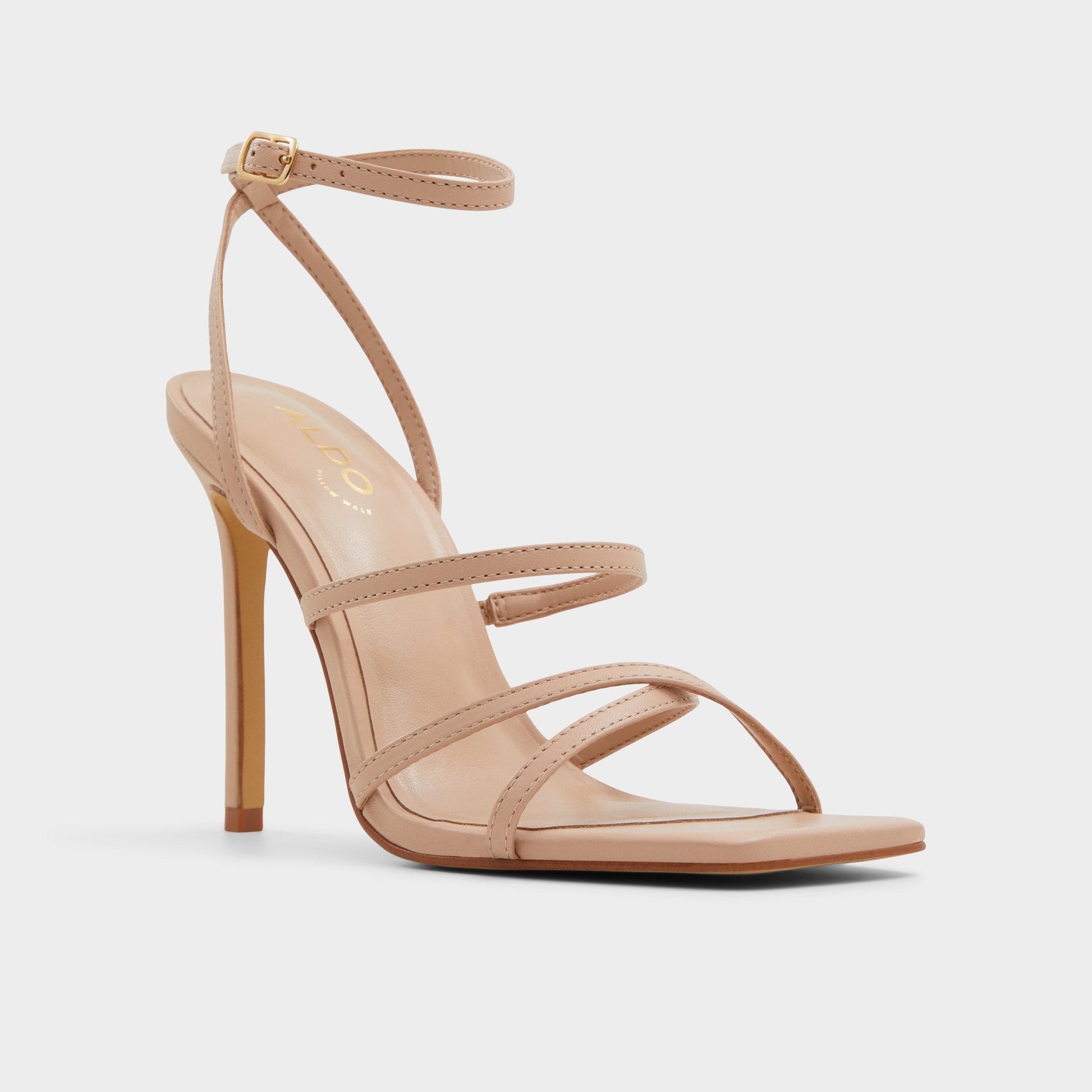 Galoi Bone Women's Strappy sandals - Strappy heeled sandal - Bone