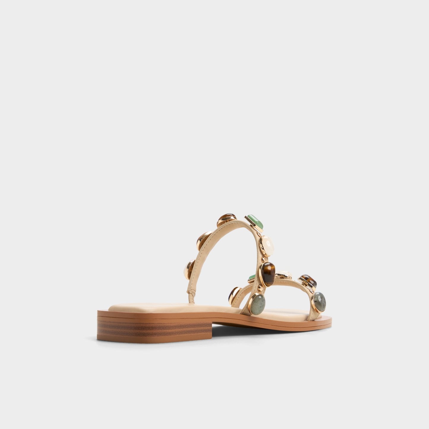 Sapphira Medium Beige Women's Flats - Strappy flat sandal - Medium Beige