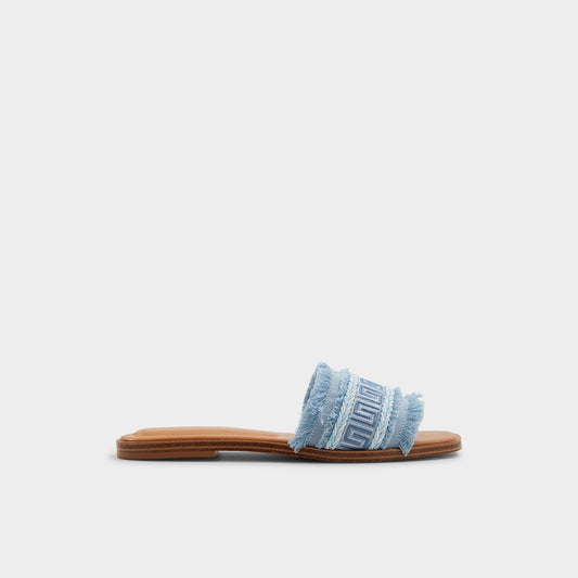 Nalani Medium Blue Women's Flats - Slide sandal - Medium Blue