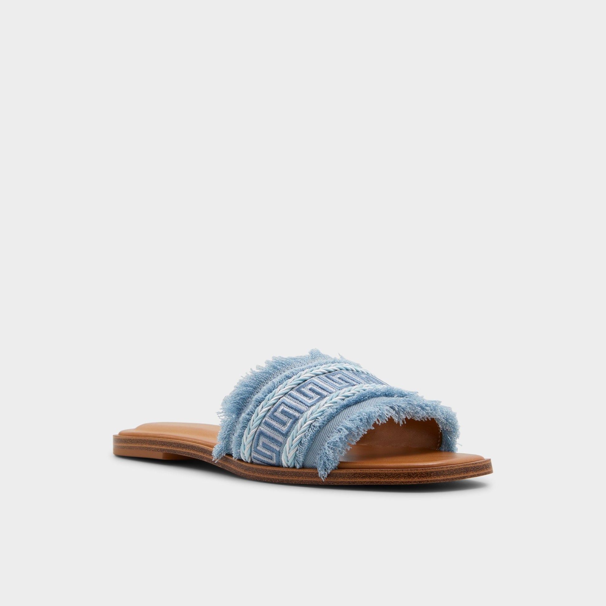 Nalani Medium Blue Women's Flats - Slide sandal - Medium Blue