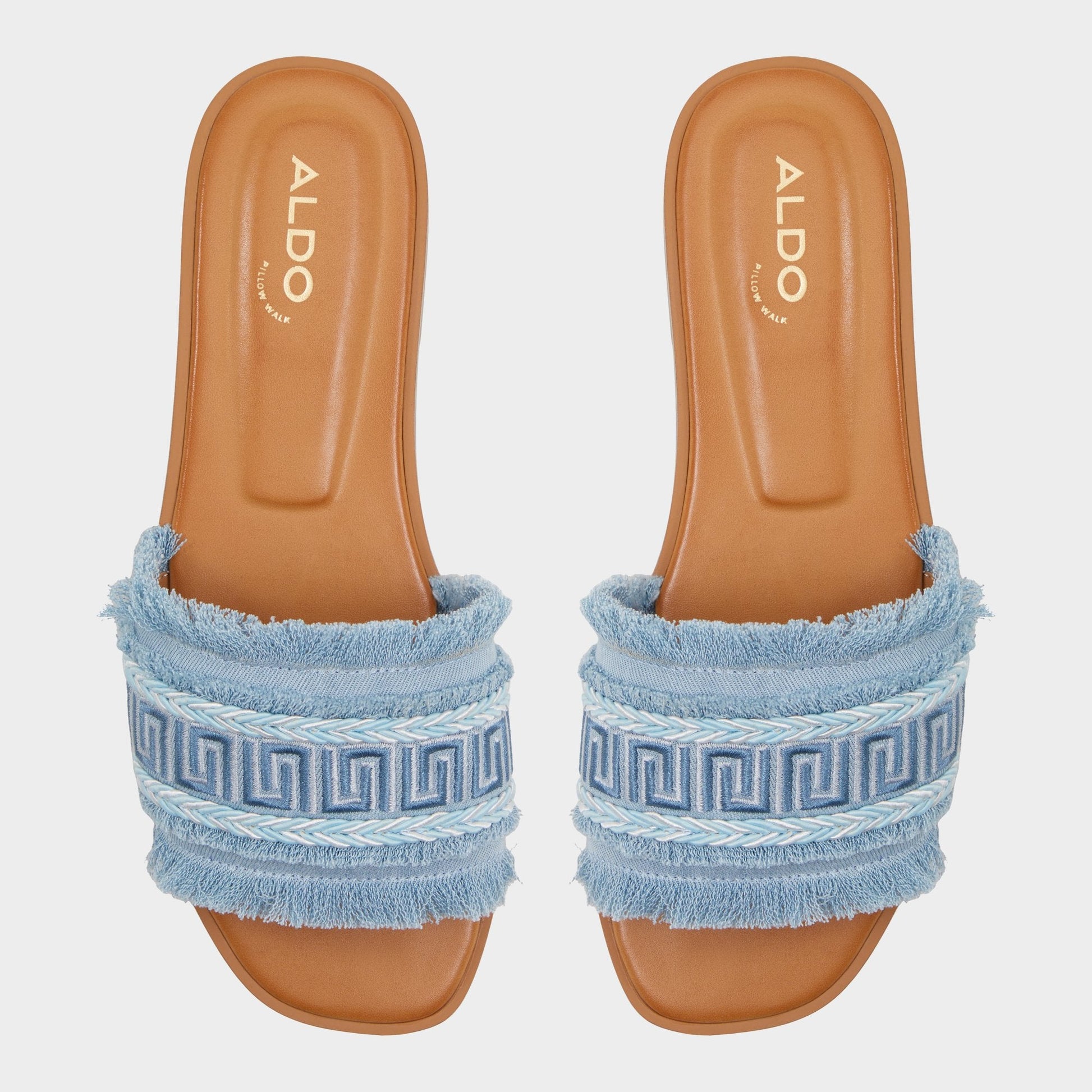 Nalani Medium Blue Women's Flats - Slide sandal - Medium Blue