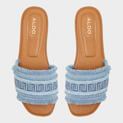 Nalani Medium Blue Women's Flats - Slide sandal - Medium Blue