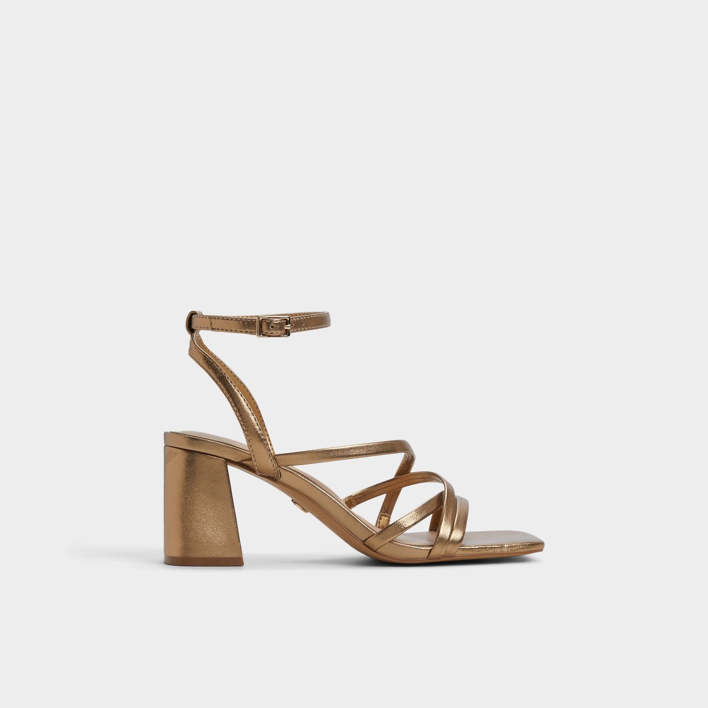 Esther Gold Women's Block heels - Strappy heeled sandal, Block heel - Gold