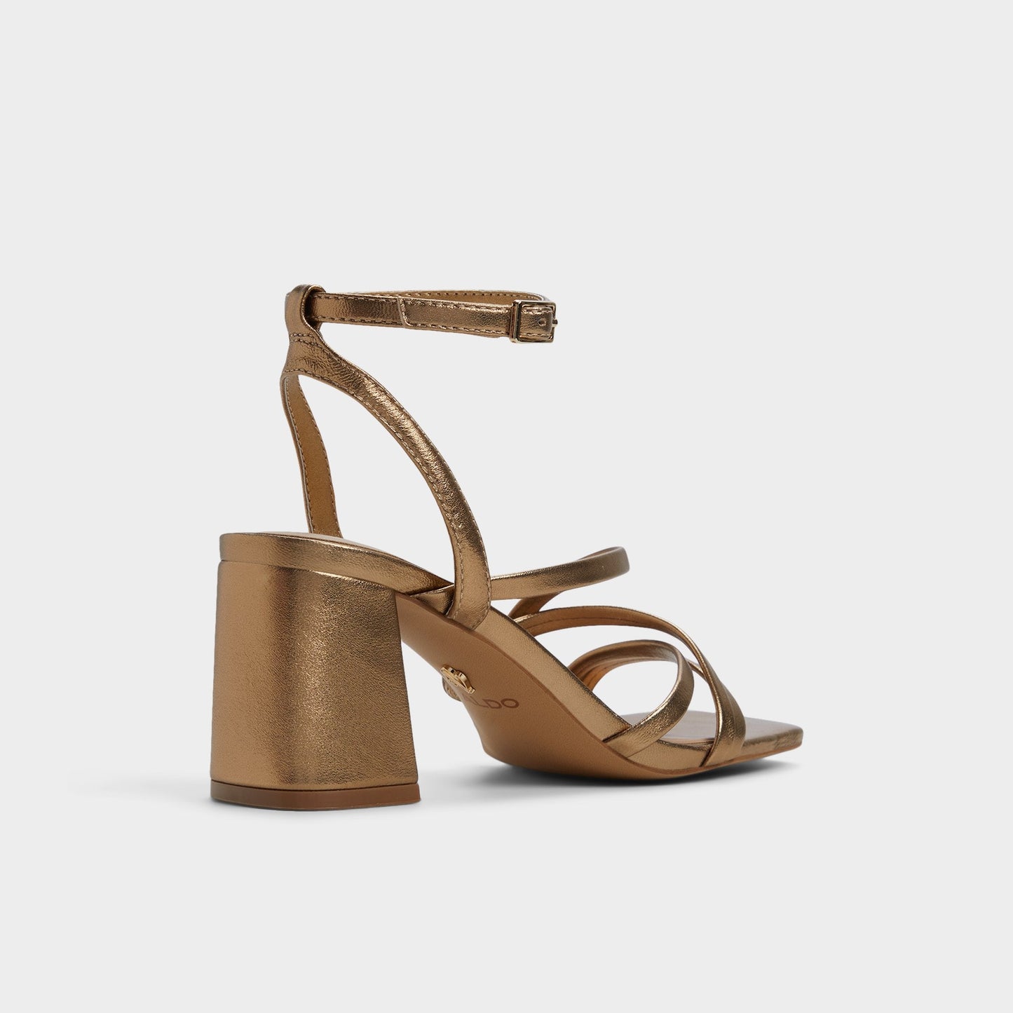 Esther Gold Women's Block heels - Strappy heeled sandal, Block heel - Gold