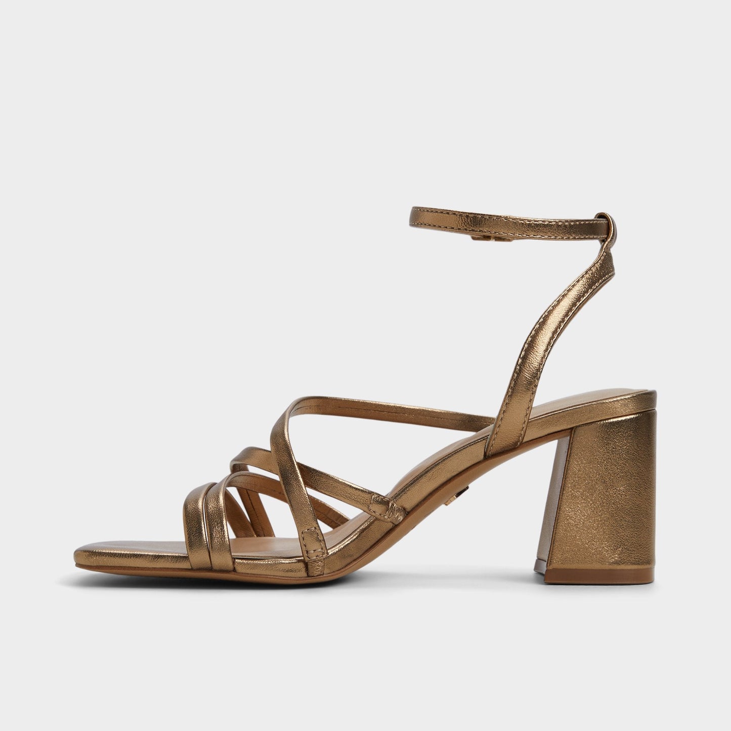 Esther Gold Women's Block heels - Strappy heeled sandal, Block heel - Gold