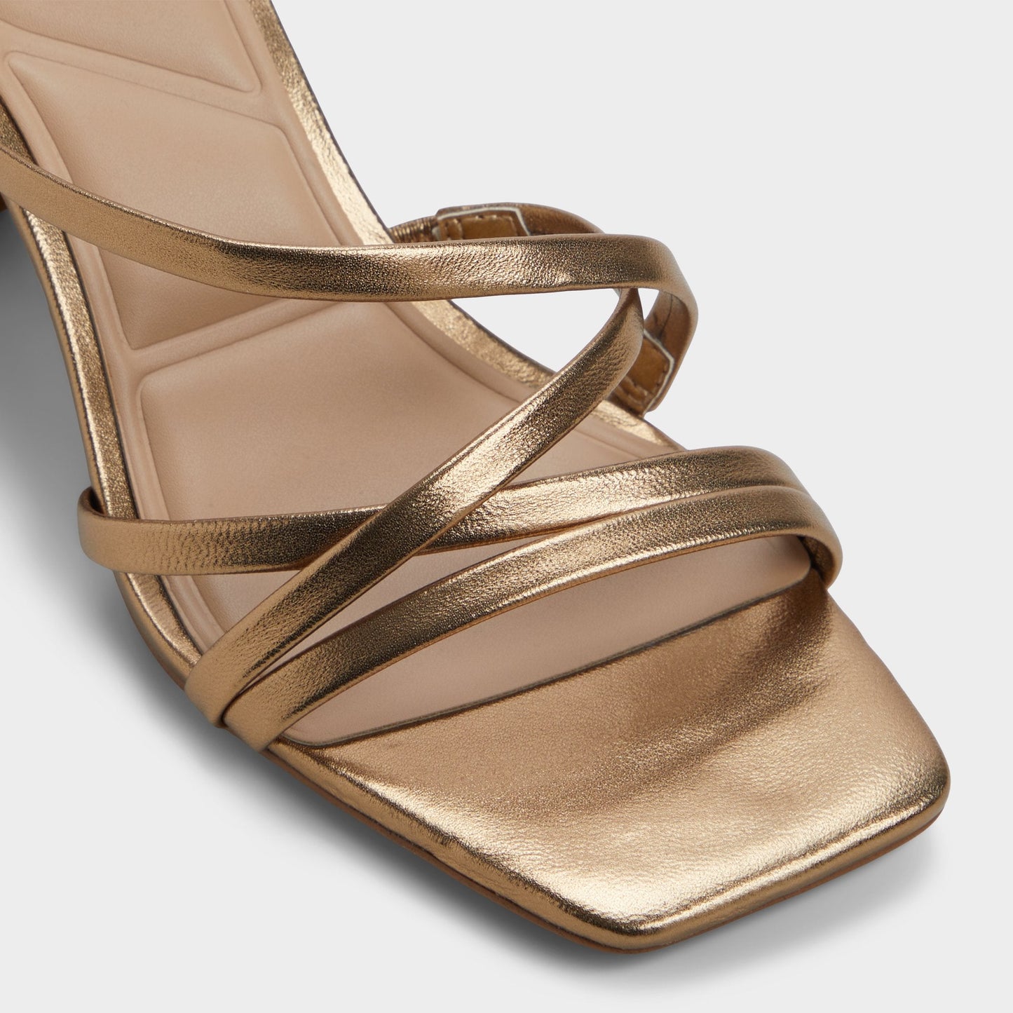 Esther Gold Women's Block heels - Strappy heeled sandal, Block heel - Gold