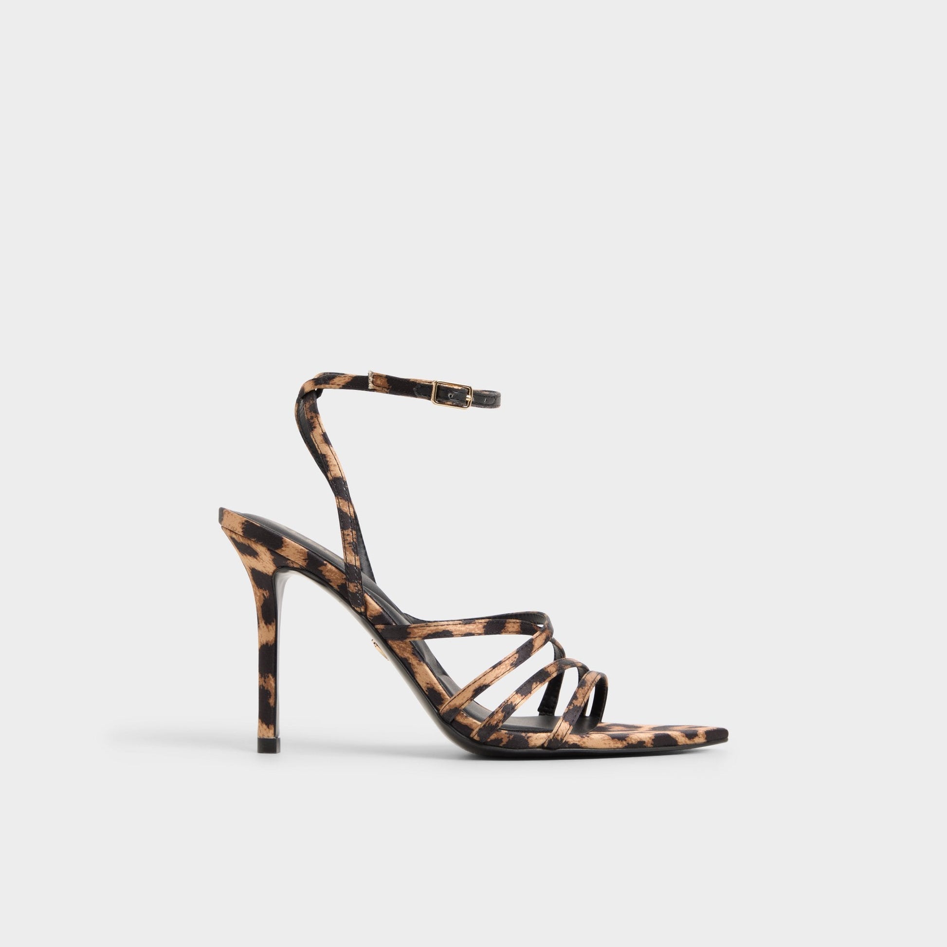 Solania Brown Multi Women's Strappy sandals - Strappy heeled sandal, Stiletto heel - Brown Multi