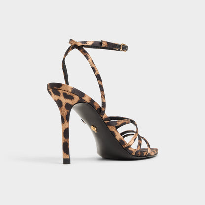 Solania Brown Multi Women's Strappy sandals - Strappy heeled sandal, Stiletto heel - Brown Multi