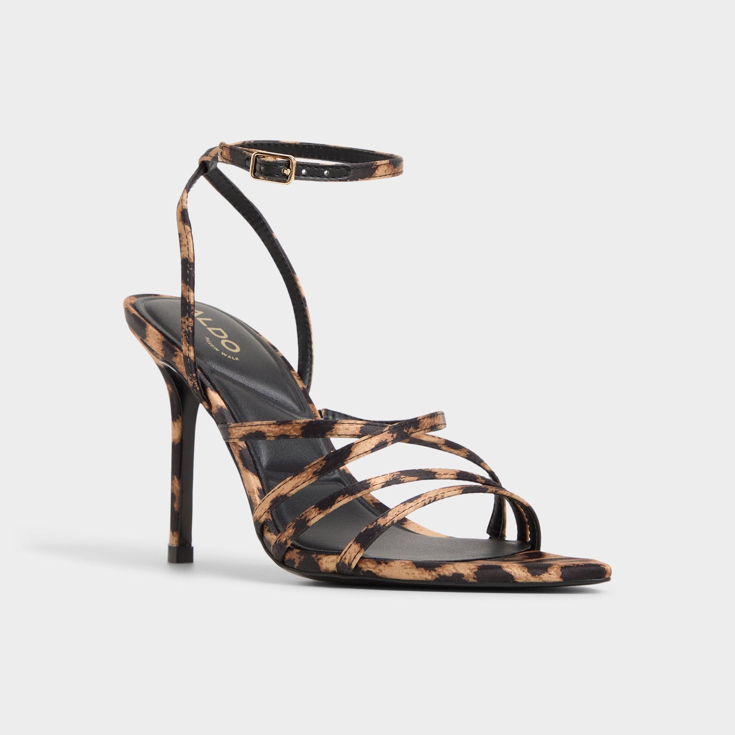 Solania Brown Multi Women's Strappy sandals - Strappy heeled sandal, Stiletto heel - Brown Multi