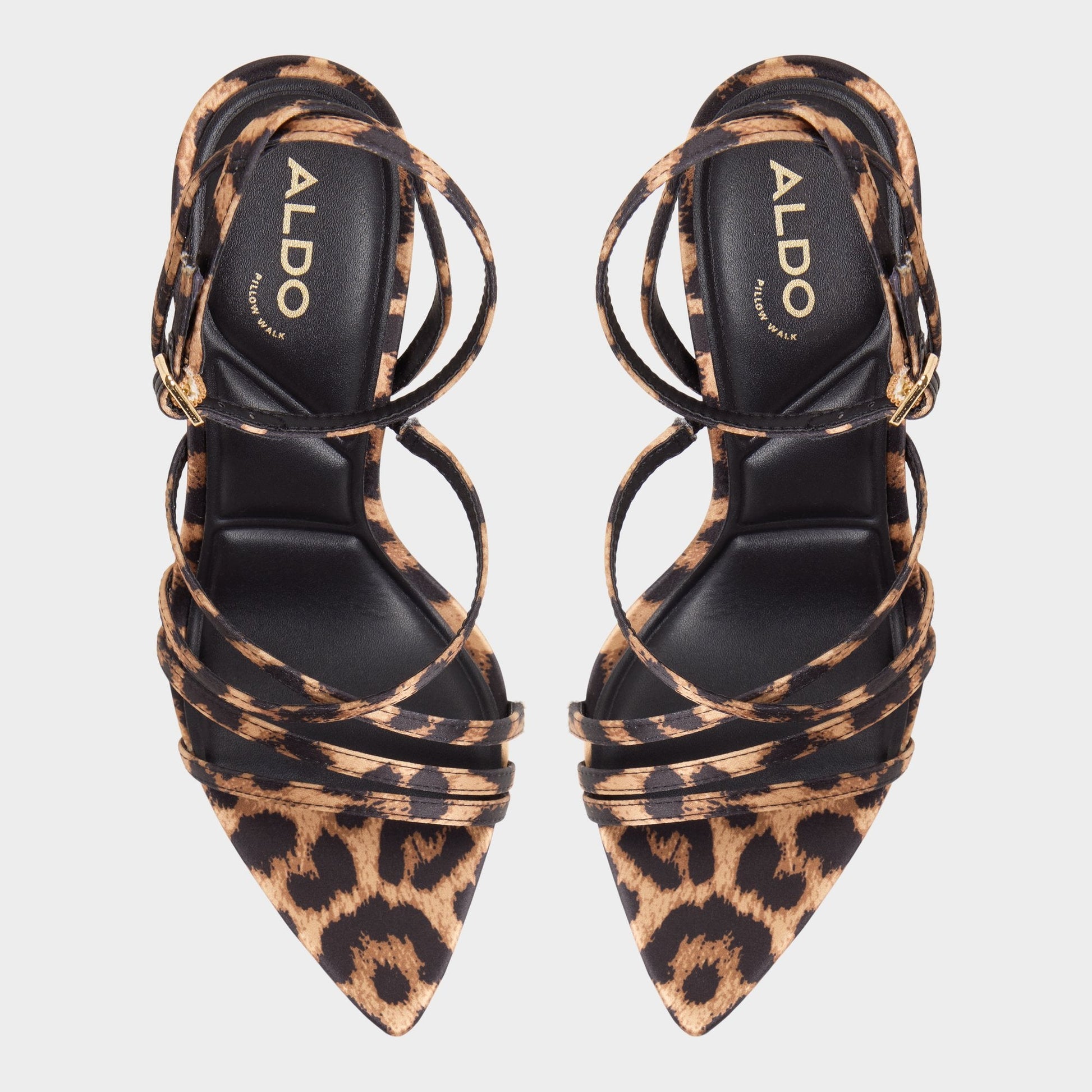 Solania Brown Multi Women's Strappy sandals - Strappy heeled sandal, Stiletto heel - Brown Multi