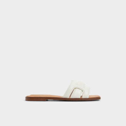 Eleny White Women's Flats - Slide sandal - White