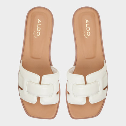 Eleny White Women's Flats - Slide sandal - White