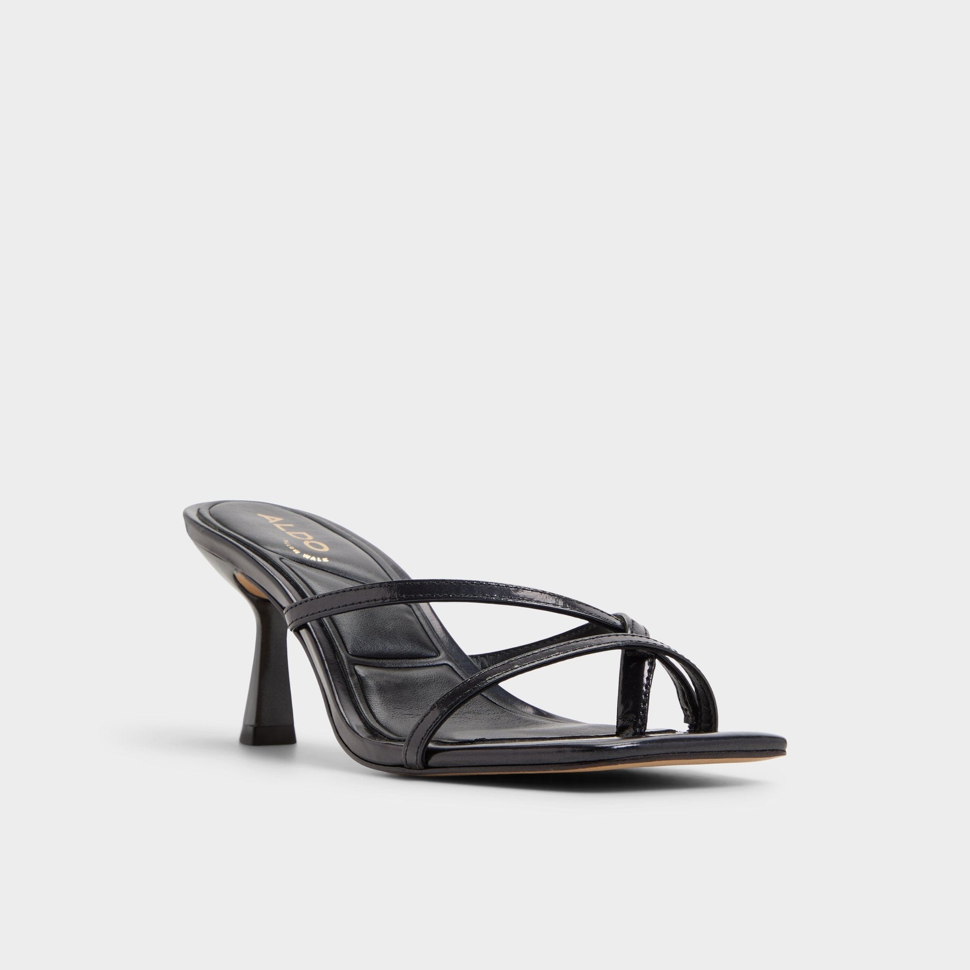 Calypsa Black Women's Animal Prints - Strappy heeled sandal, Block heel - Black