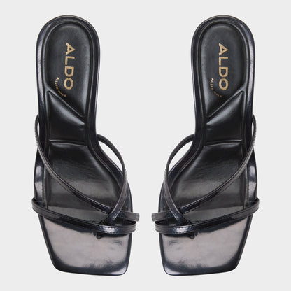 Calypsa Black Women's Animal Prints - Strappy heeled sandal, Block heel - Black
