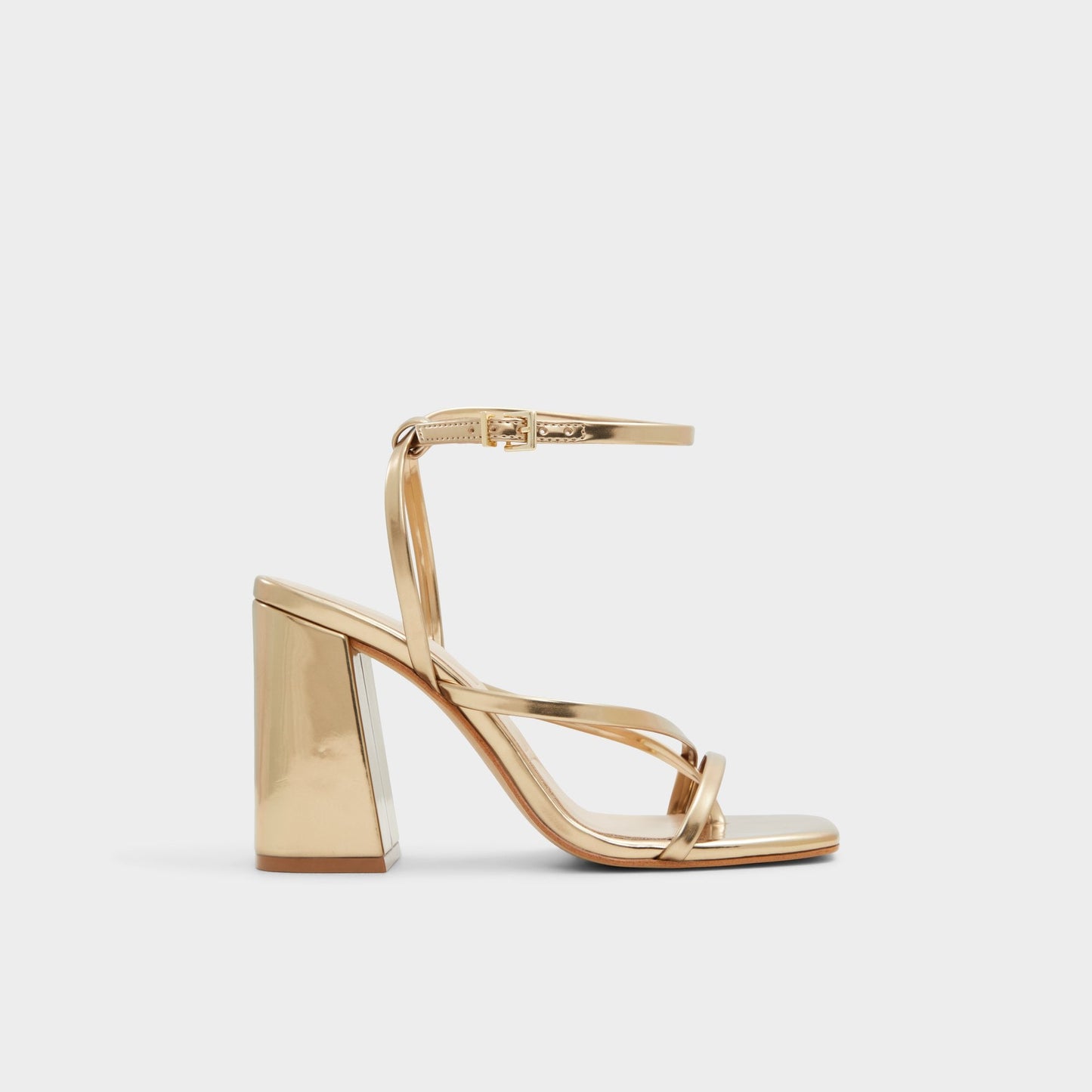 Laurader Gold Women's Block heels - Strappy heeled sandal, Block heel - Gold