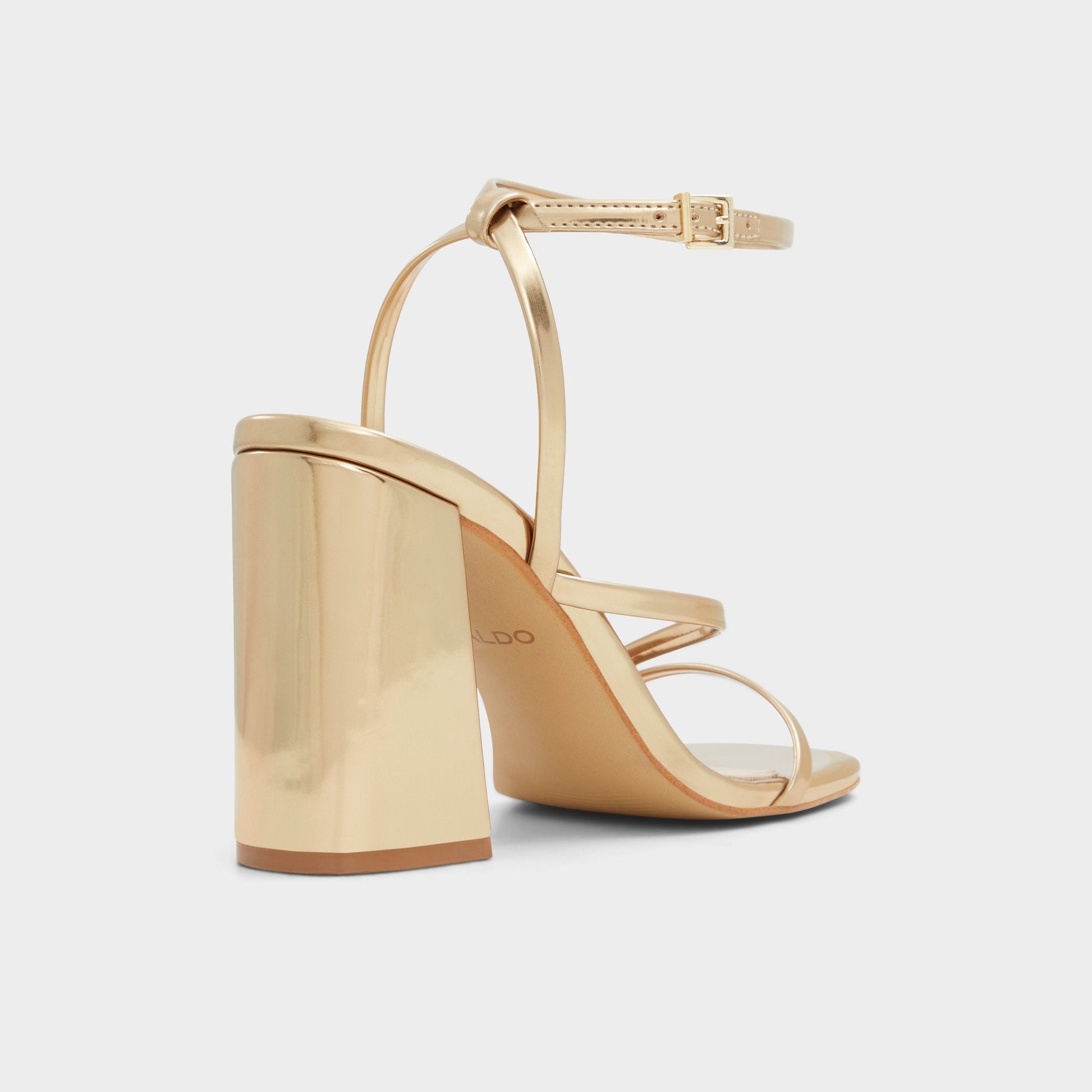 Laurader Gold Women's Block heels - Strappy heeled sandal, Block heel - Gold