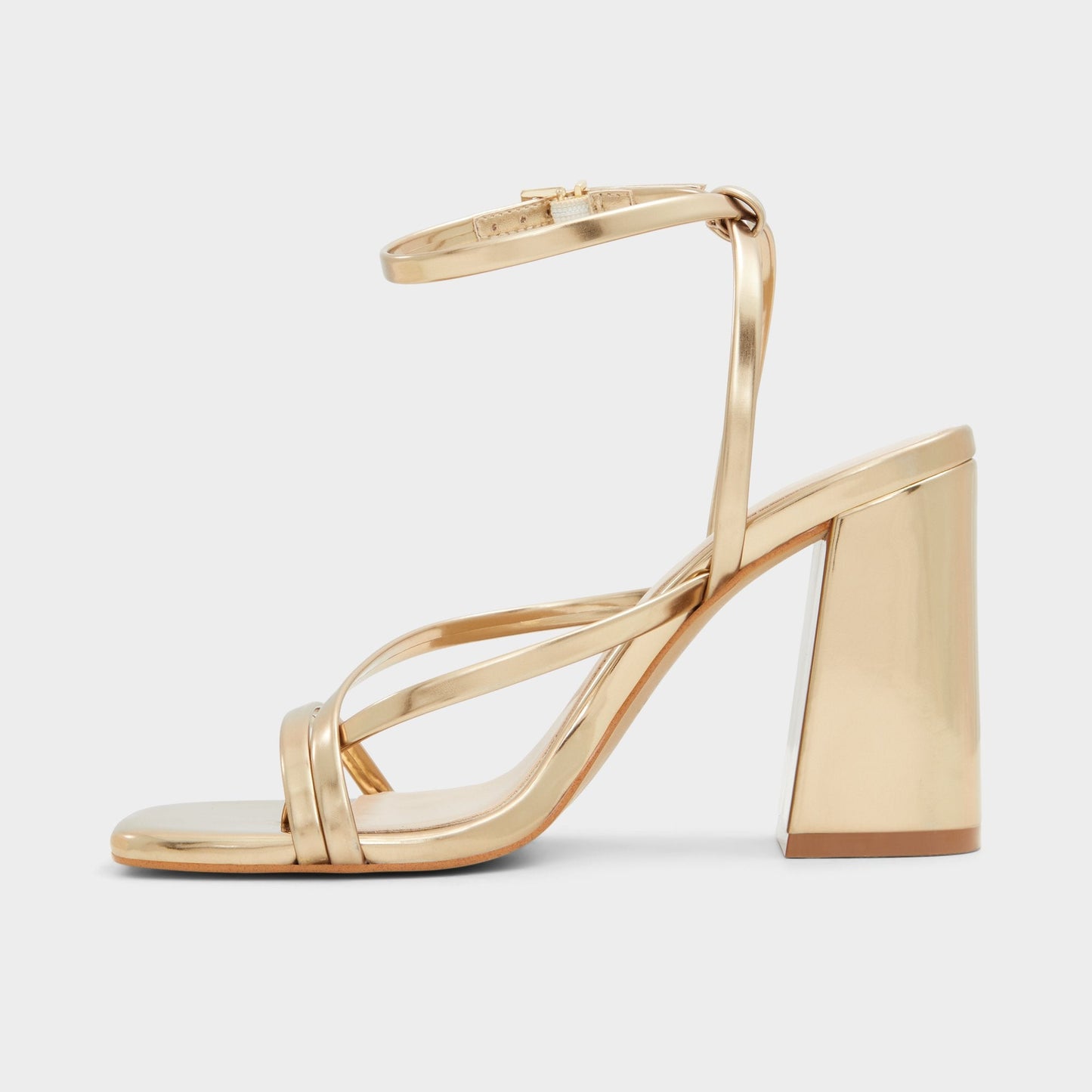 Laurader Gold Women's Block heels - Strappy heeled sandal, Block heel - Gold