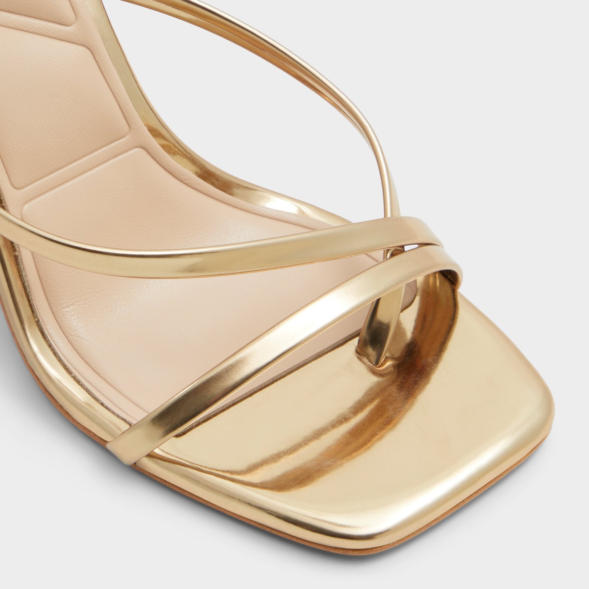 Laurader Gold Women's Block heels - Strappy heeled sandal, Block heel - Gold