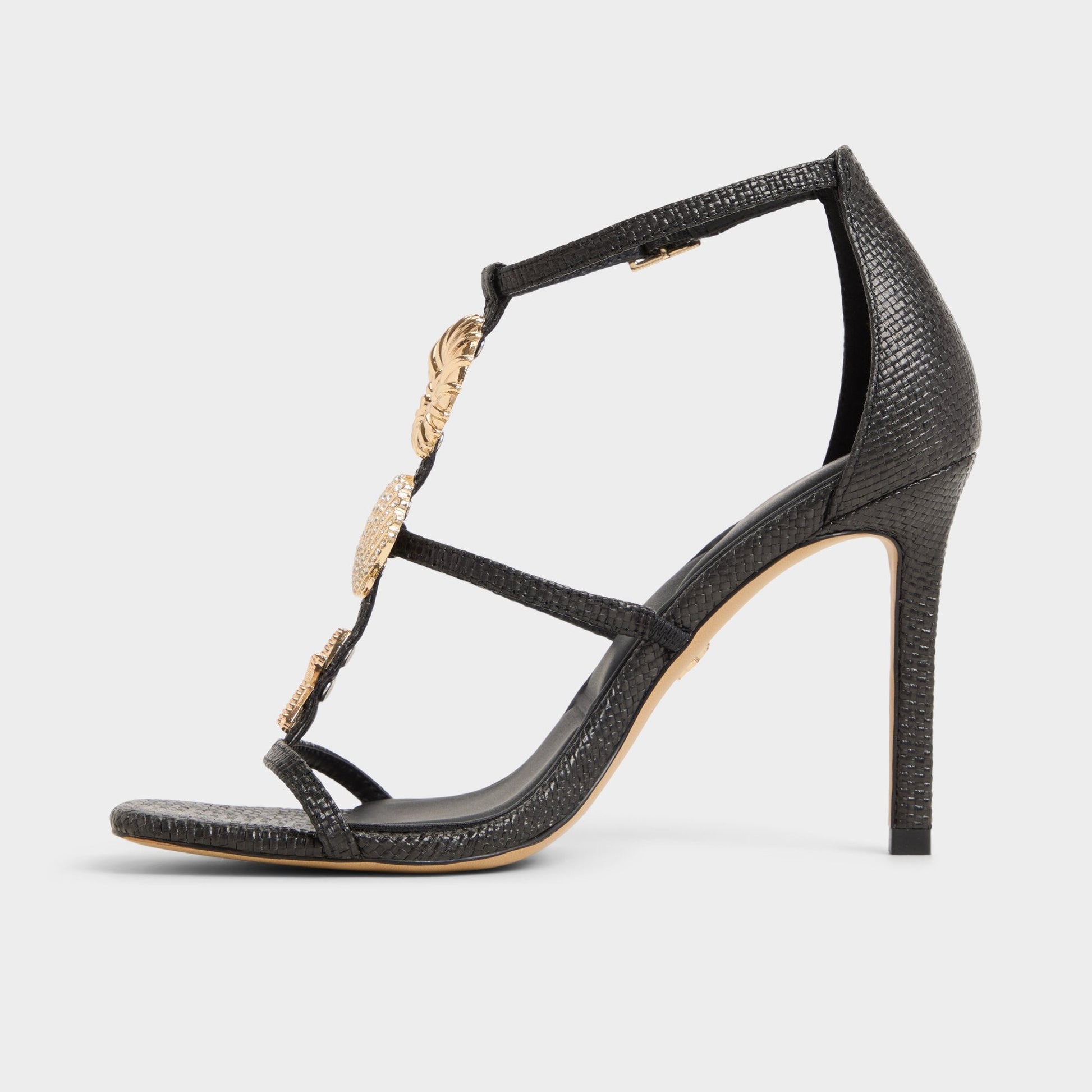 Summerdate Black Women's Strappy sandals - Strappy heeled sandal - Black