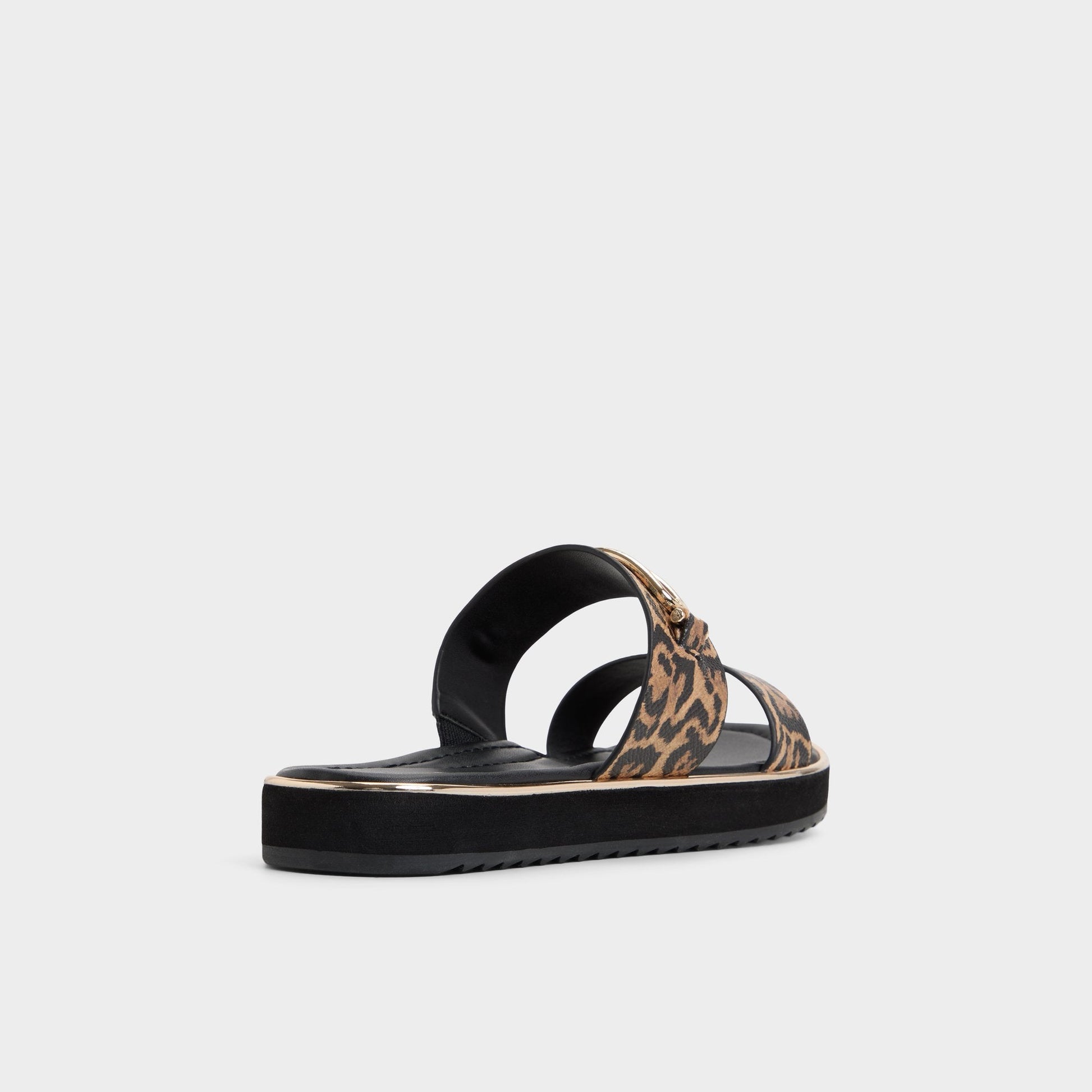 Lagoon Brown Multi Women's Flats - Strappy flat sandal, Footbed sandal - Brown Multi