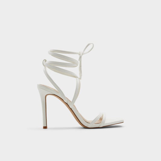 Phaedra in White - Strappy stiletto sandal, Stiletto heel - White