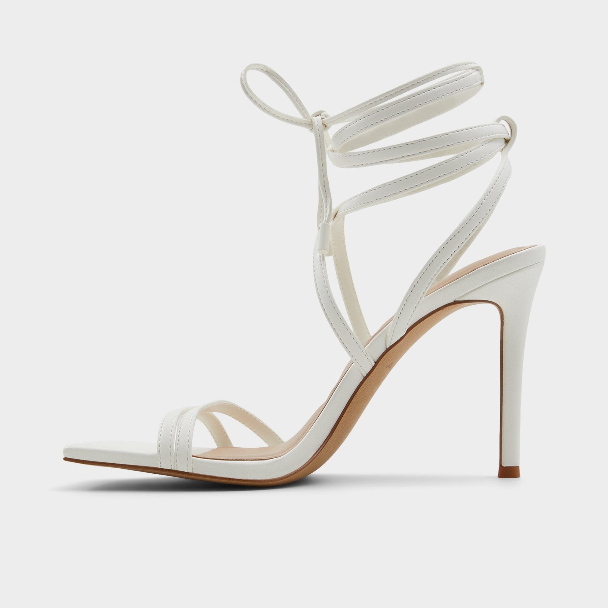 Phaedra in White - Strappy stiletto sandal, Stiletto heel - White
