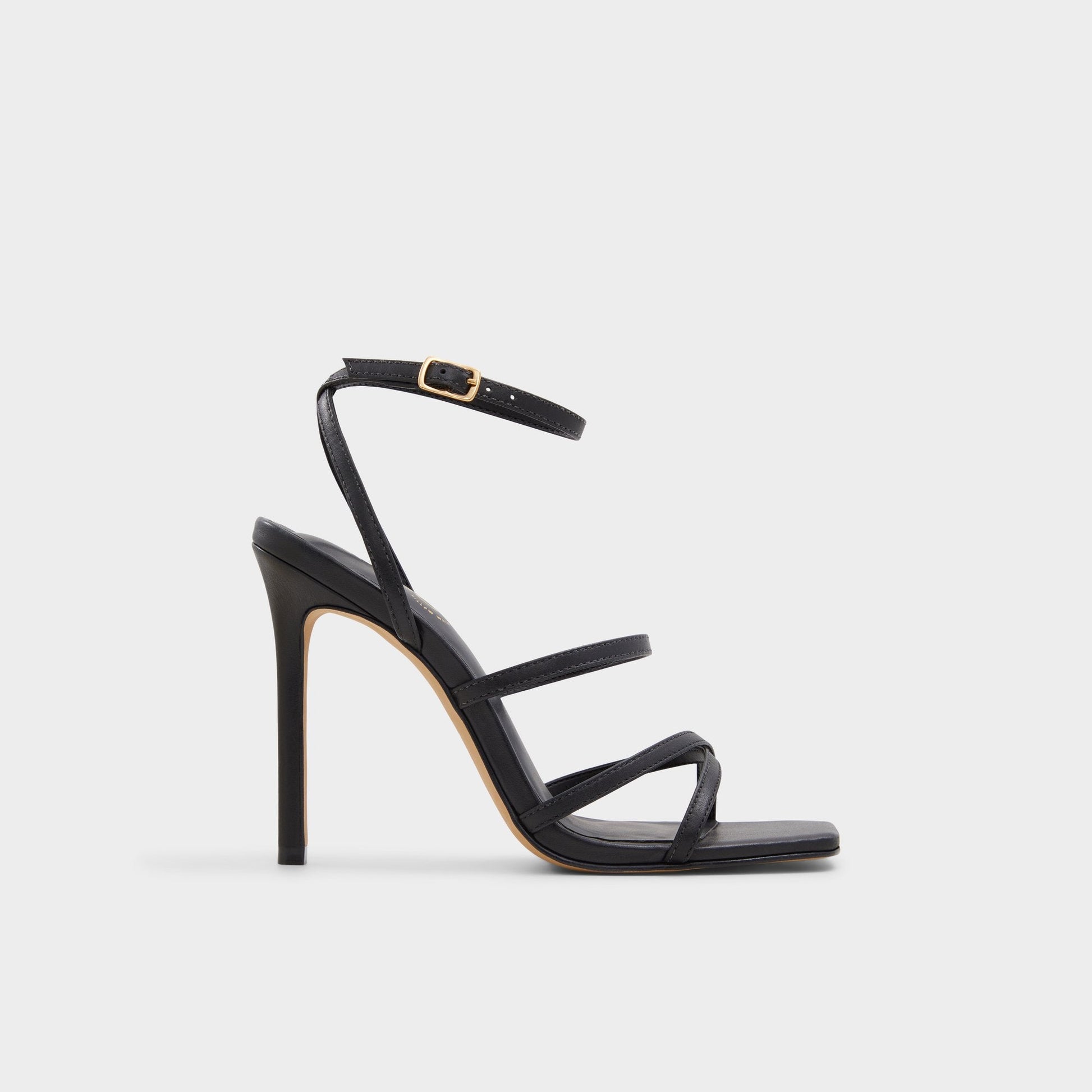 Galoi Black Women's Strappy sandals - Strappy heeled sandal - Black