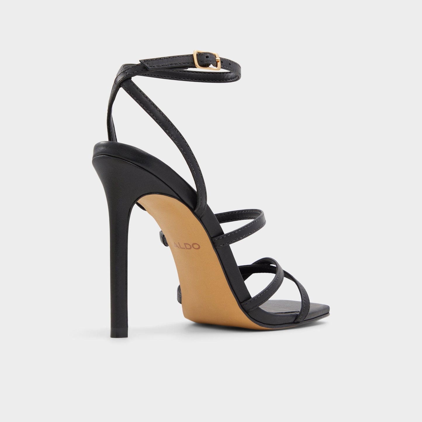 Galoi Black Women's Strappy sandals - Strappy heeled sandal - Black