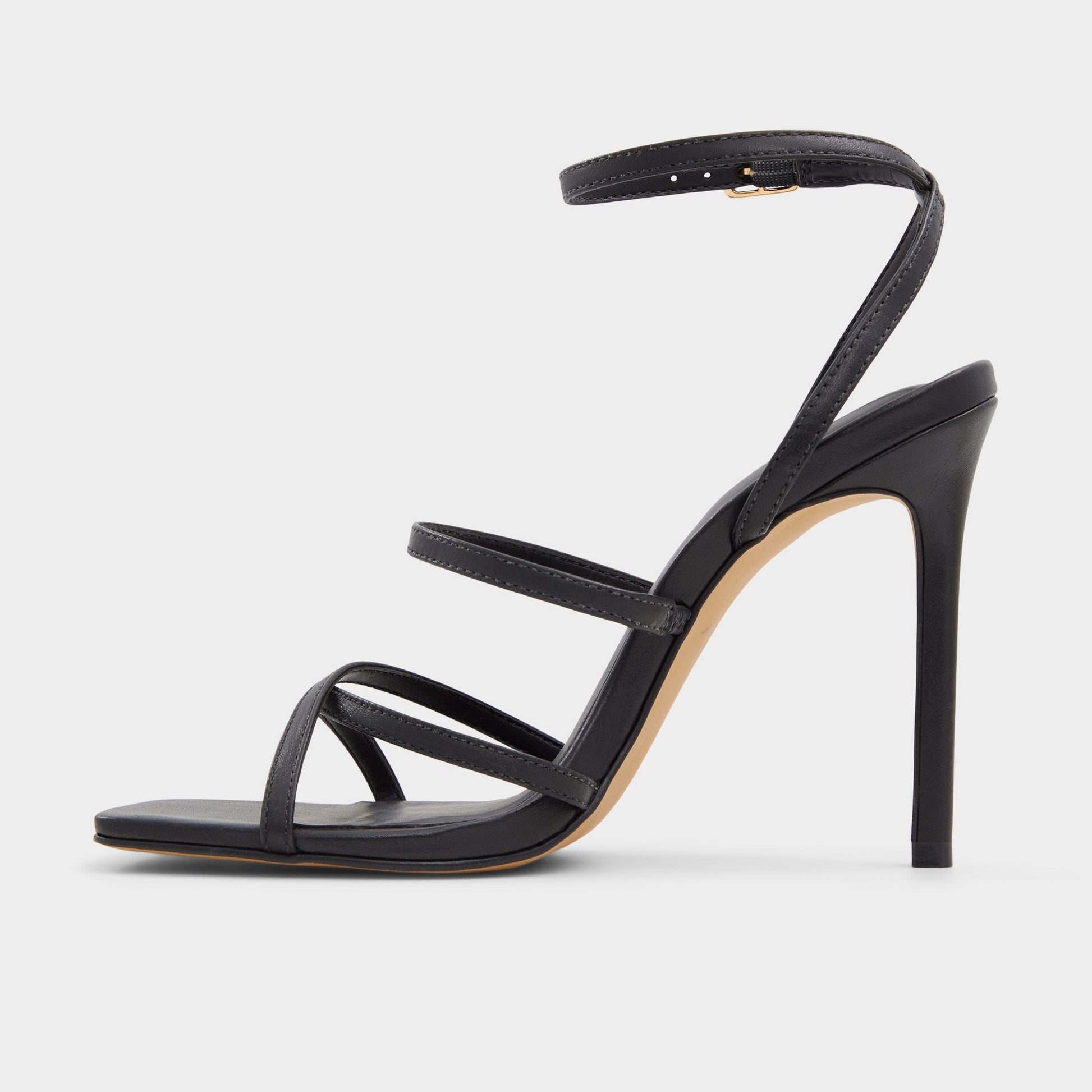 Galoi Black Women's Strappy sandals - Strappy heeled sandal - Black
