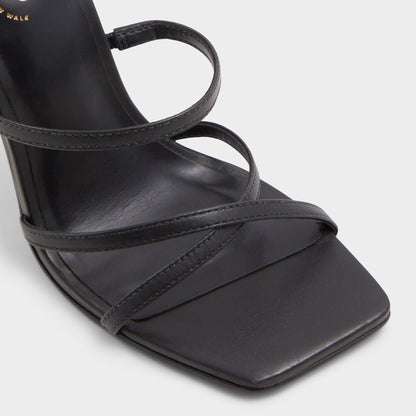 Galoi Black Women's Strappy sandals - Strappy heeled sandal - Black