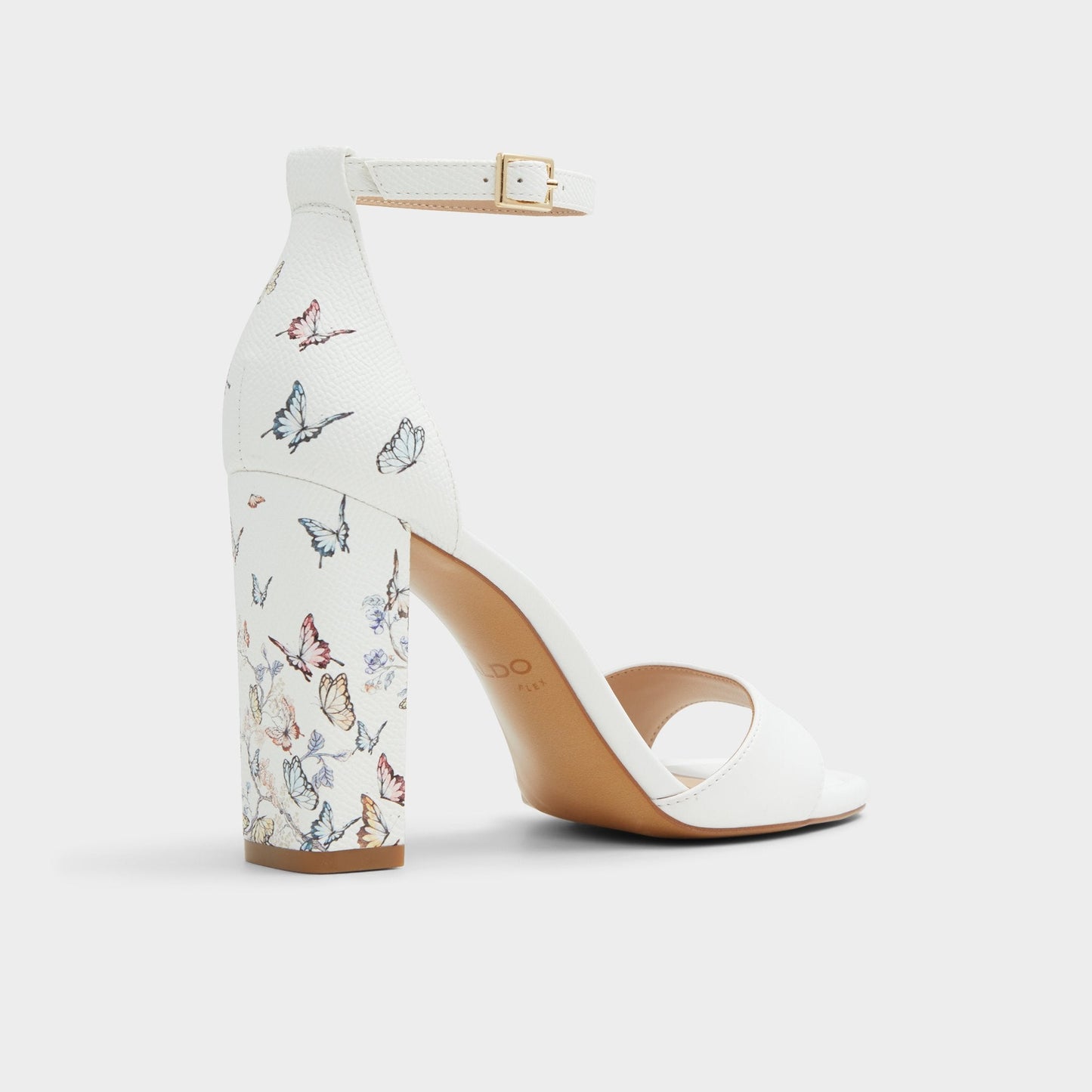 Enaegyn White Multi Women's Strappy sandals - Strappy heeled sandal, Block heel - White Multi