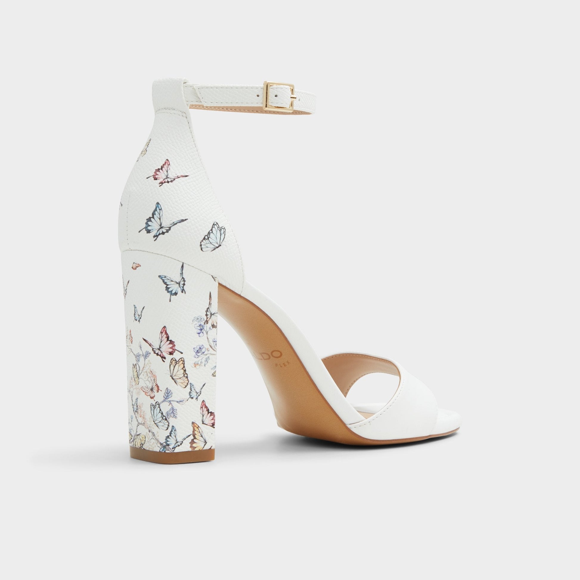 Enaegyn White Multi Women's Strappy sandals - Strappy heeled sandal, Block heel - White Multi