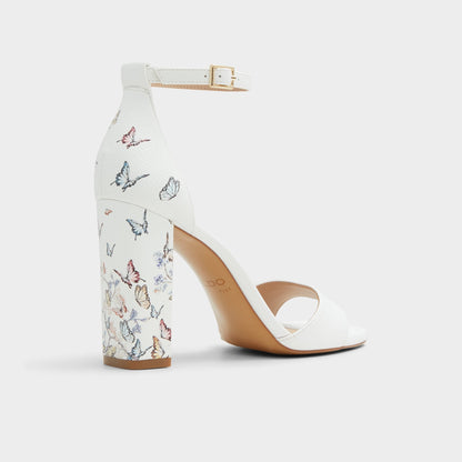 Enaegyn White Multi Women's Strappy sandals - Strappy heeled sandal, Block heel - White Multi