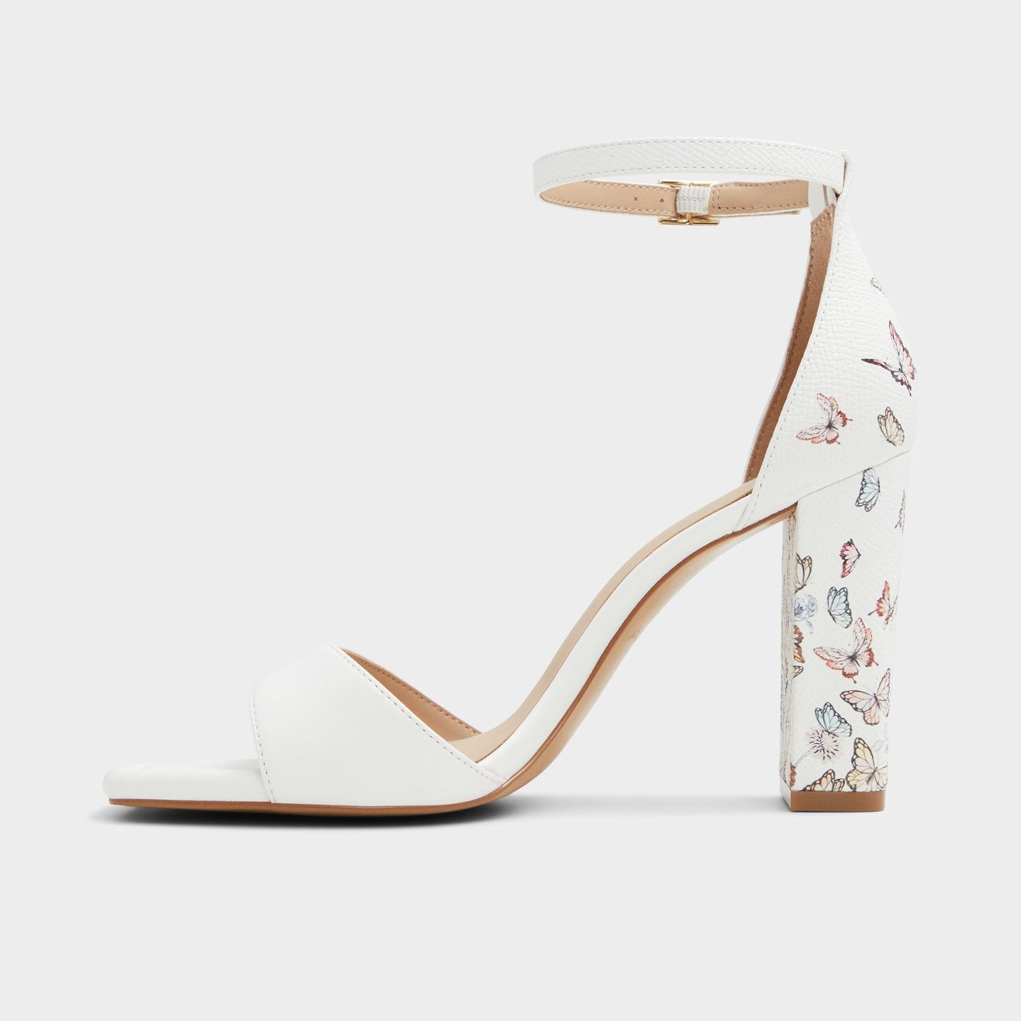 Enaegyn White Multi Women's Strappy sandals - Strappy heeled sandal, Block heel - White Multi