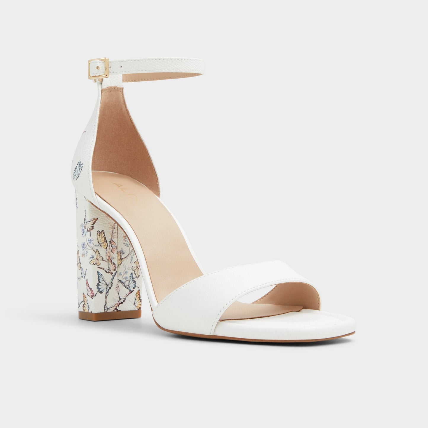 Enaegyn White Multi Women's Strappy sandals - Strappy heeled sandal, Block heel - White Multi
